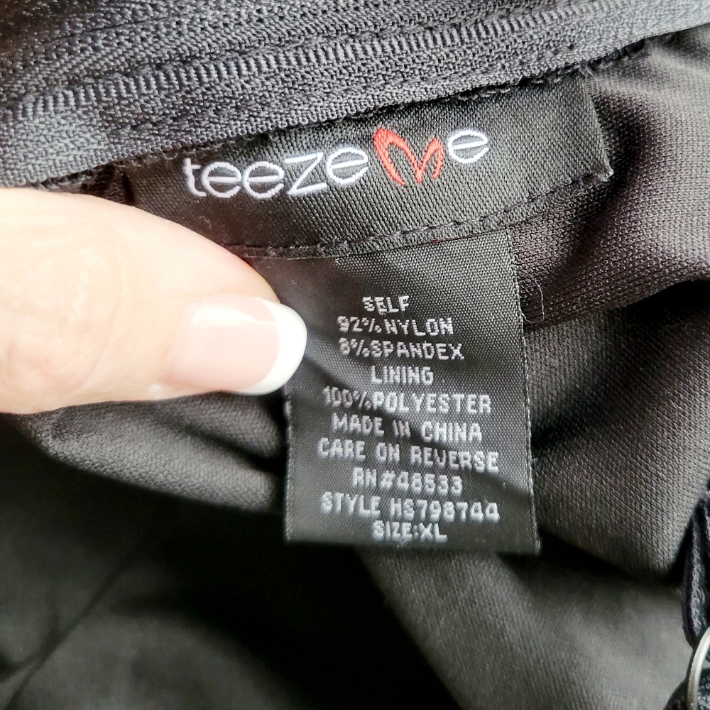 Teeze Me LBD Ruched Mesh Overlay Spaghetti Strap Cocktail Homecoming Dress - Picture 5 of 9
